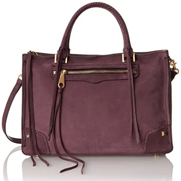 🆕 Rebecca Minkoff Regan Nubuck Leather Satchel - Picture 3 of 8